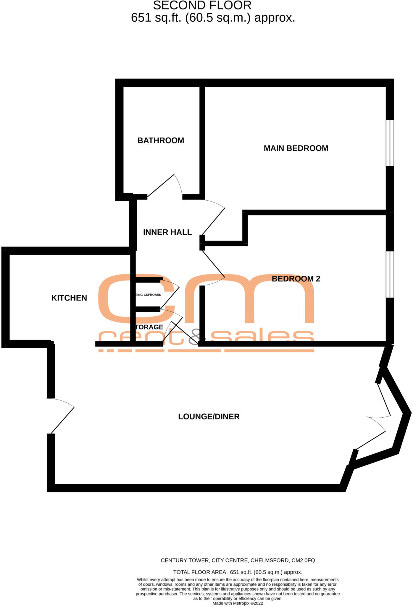 Century Tower, Chelmsford, CM2 0FQ floorplan