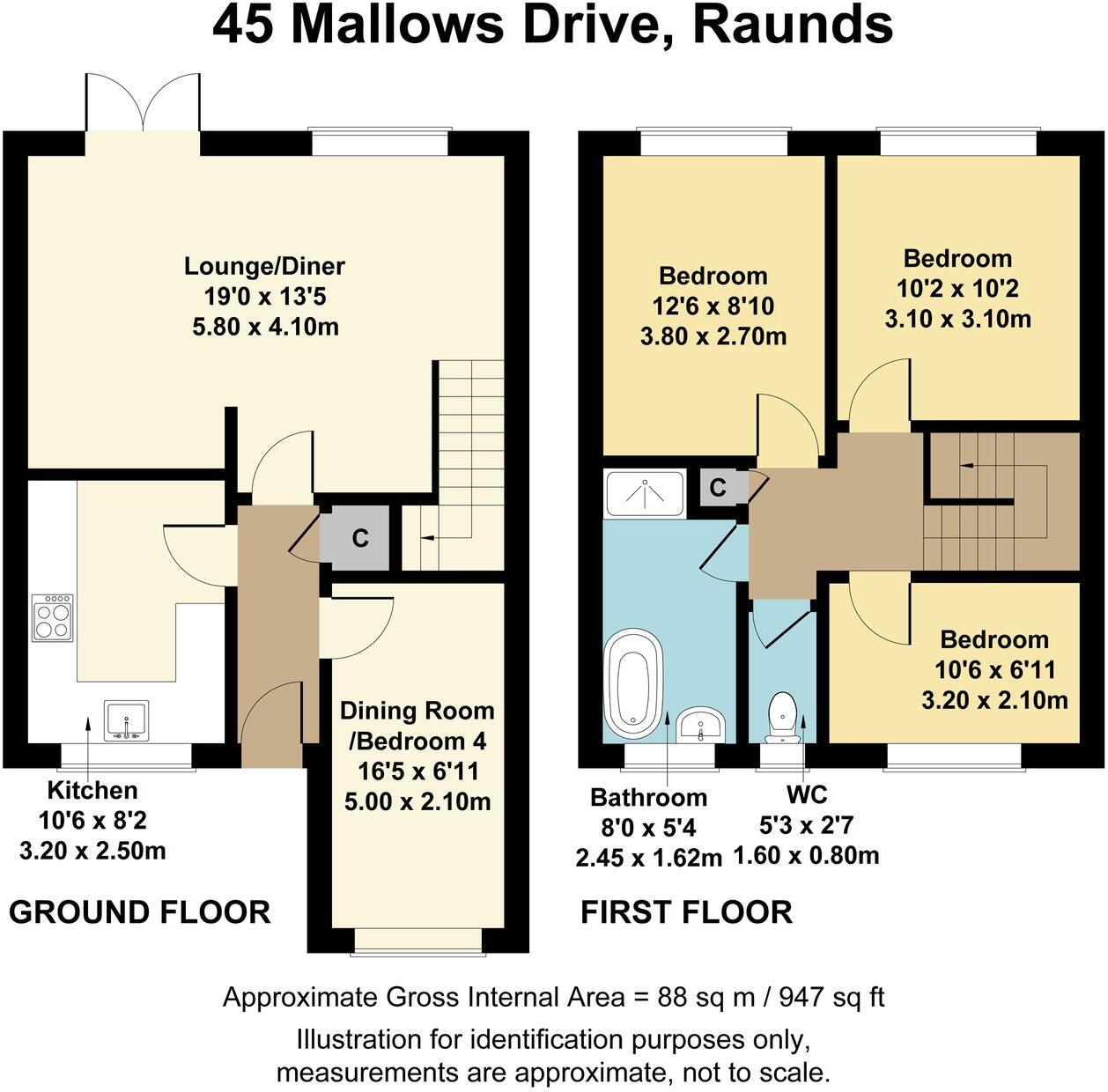 Mallows Drive, Raunds, Wellingborough, NN9 floorplan