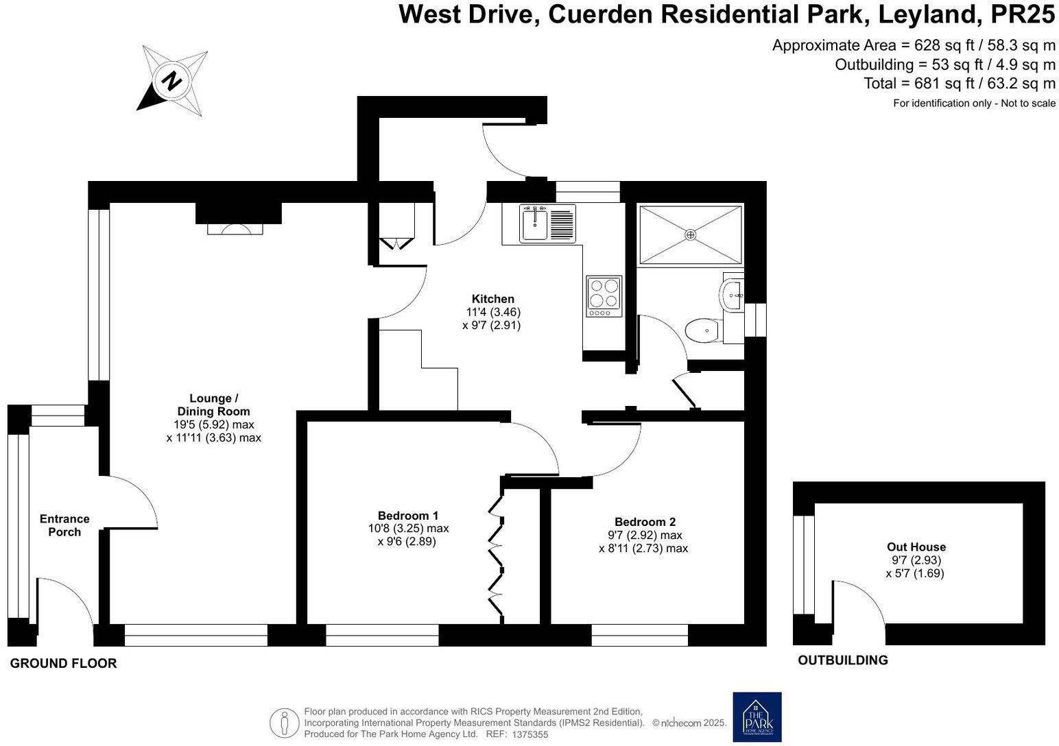 West Drive, Cuerden Residential Park, Leyland, Lancashire, PR25 5PE floorplan