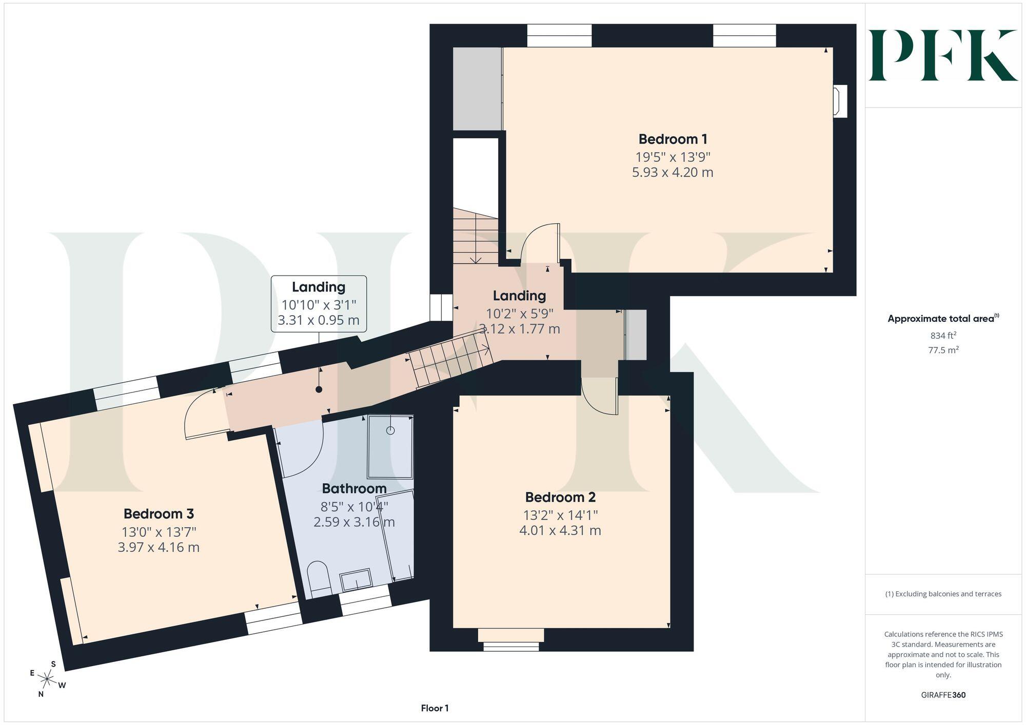 1, The Courtyard, Heads Nook, CA8 floorplan
