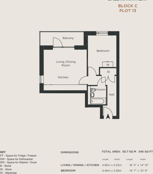 Granville Gardens, Malachite Court, Granville Road, London floorplan