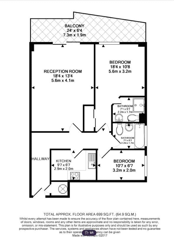 Bridge House, 18 St George Wharf, Lambeth, London, SW8 floorplan