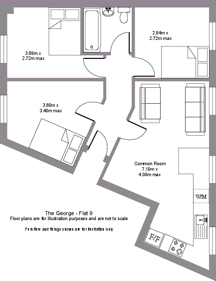 9 The George, George Street, Leamington Spa, Warwickshire floorplan