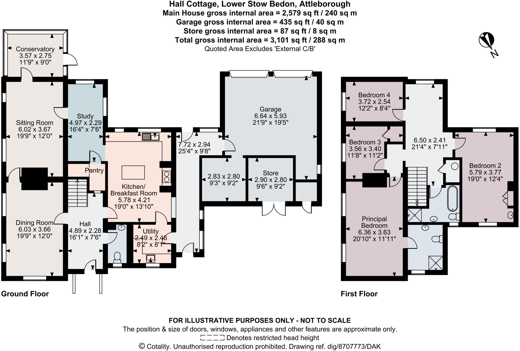 Lower Stow Bedon, Attleborough, Norfolk, NR17 floorplan