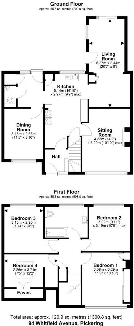 Whitfield Avenue, Pickering, North Yorkshire, YO187HY floorplan