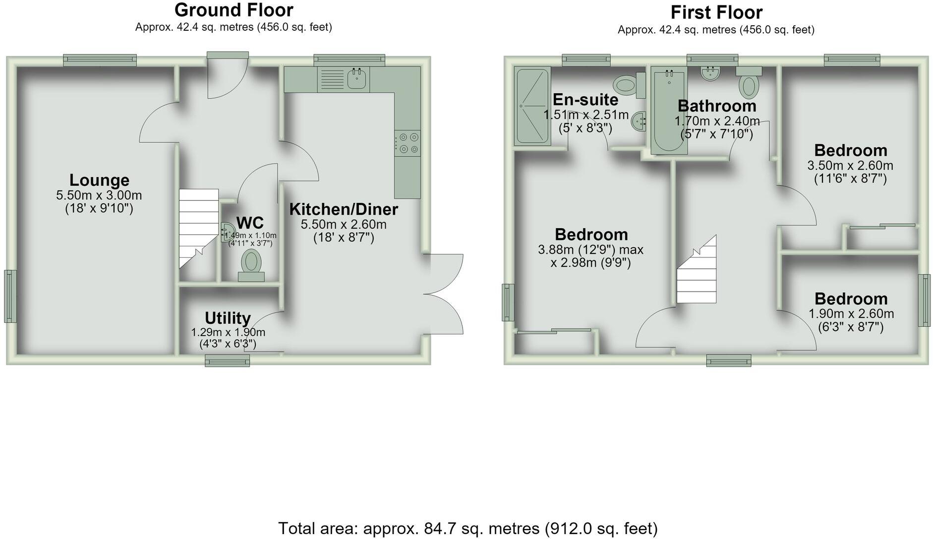 1, Vickers Way, Broughton, CH4 floorplan