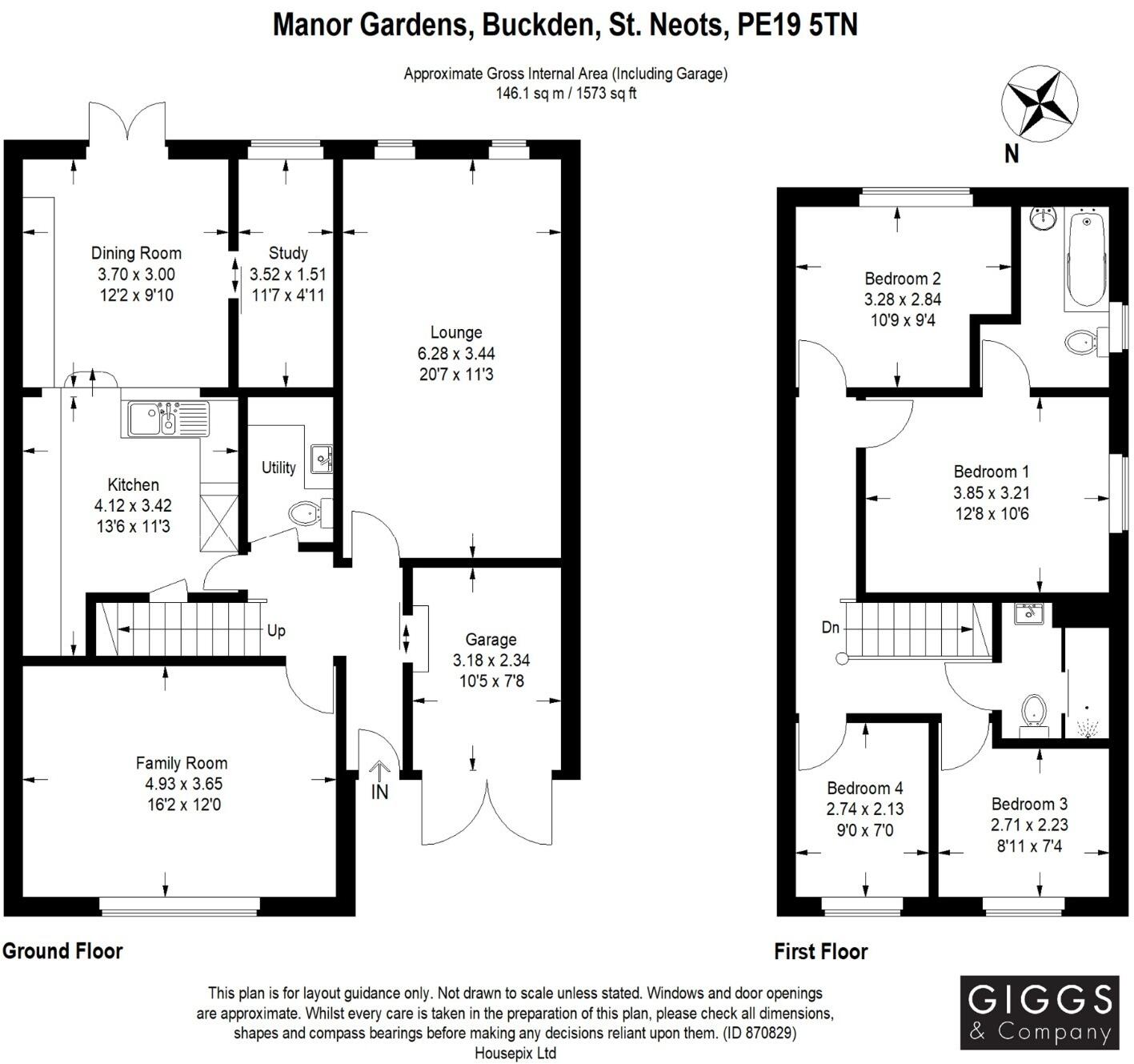 Manor Gardens, Buckden, St. Neots, Cambridgeshire, PE19 5TN floorplan