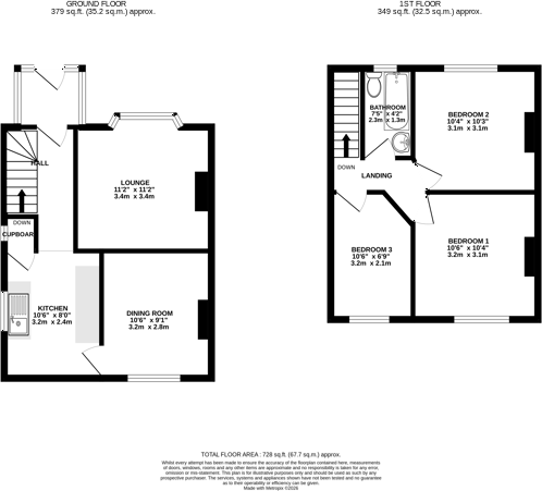 206 Salisbury Road, Totton, Southampton, SO40 3PE floorplan