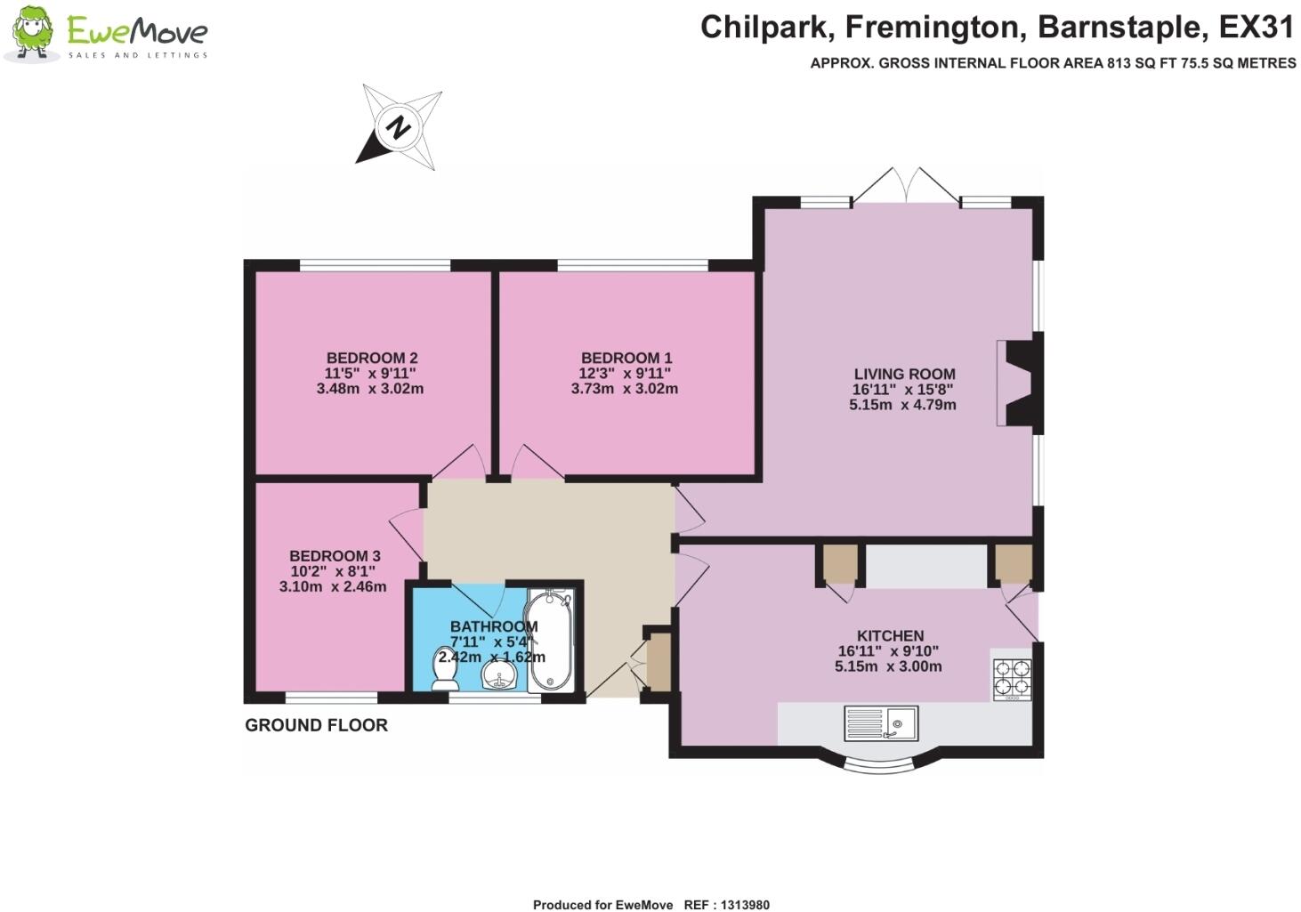Chilpark, Fremington, Barnstaple, Devon, EX31 floorplan