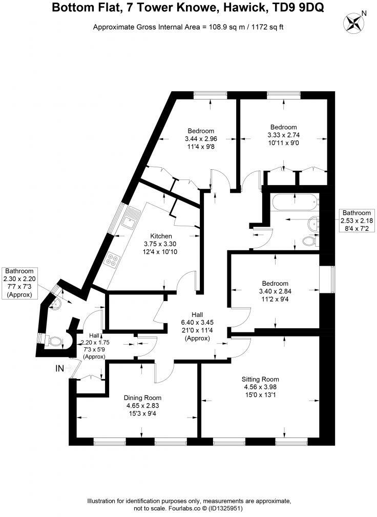 Bottom Flat, 7 Tower Knowe, Hawick, TD9 9DQ floorplan
