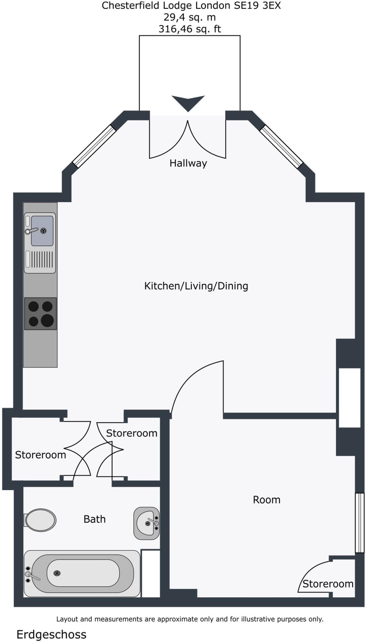 Flat K Chesterfield Lodge floorplan