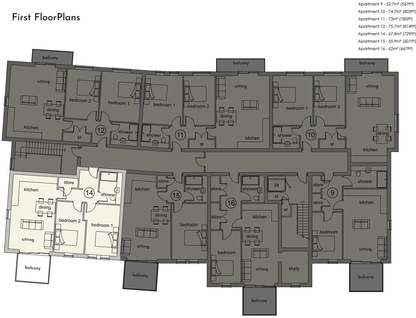 Sandringham Manor, Apartment 14, The Grange, Mansfield floorplan