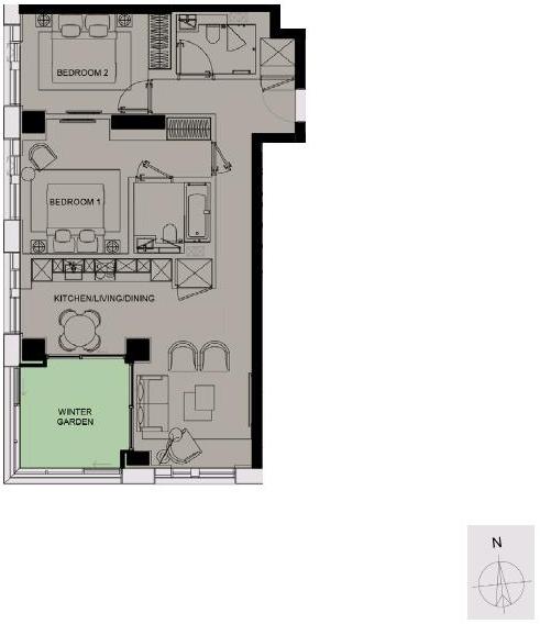 Damac Tower, Bondway, Nine Elms, London, SW8 floorplan