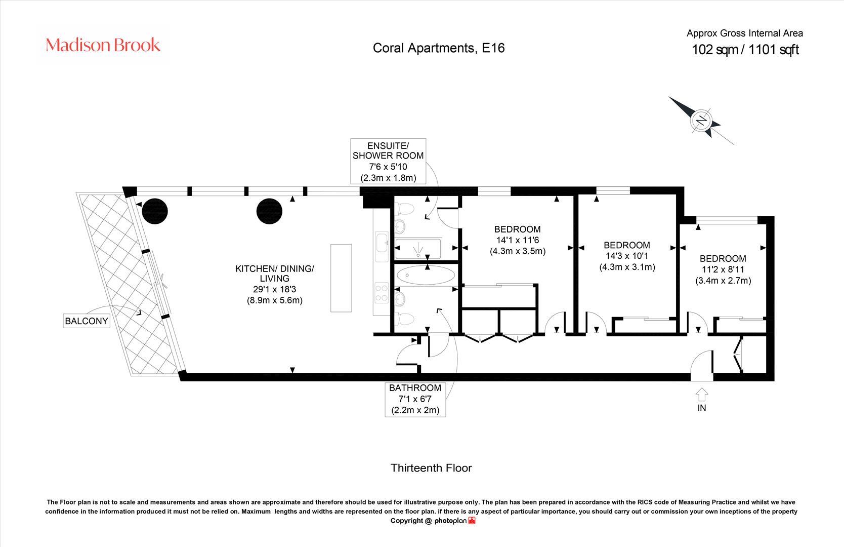 Coral Apartments, Royal Victoria Dock, E16 floorplan