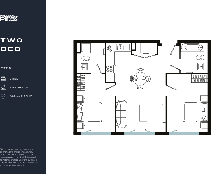 Flat 524, Pall Mall Press, Liverpool floorplan