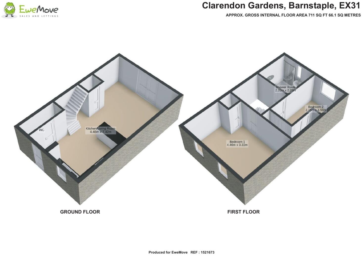 Clarendon Gardens Roundswell, Barnstaple, Devon, EX31 floorplan