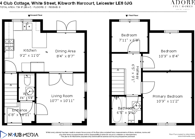 4 Club Cottages, White Street, Kibworth floorplan