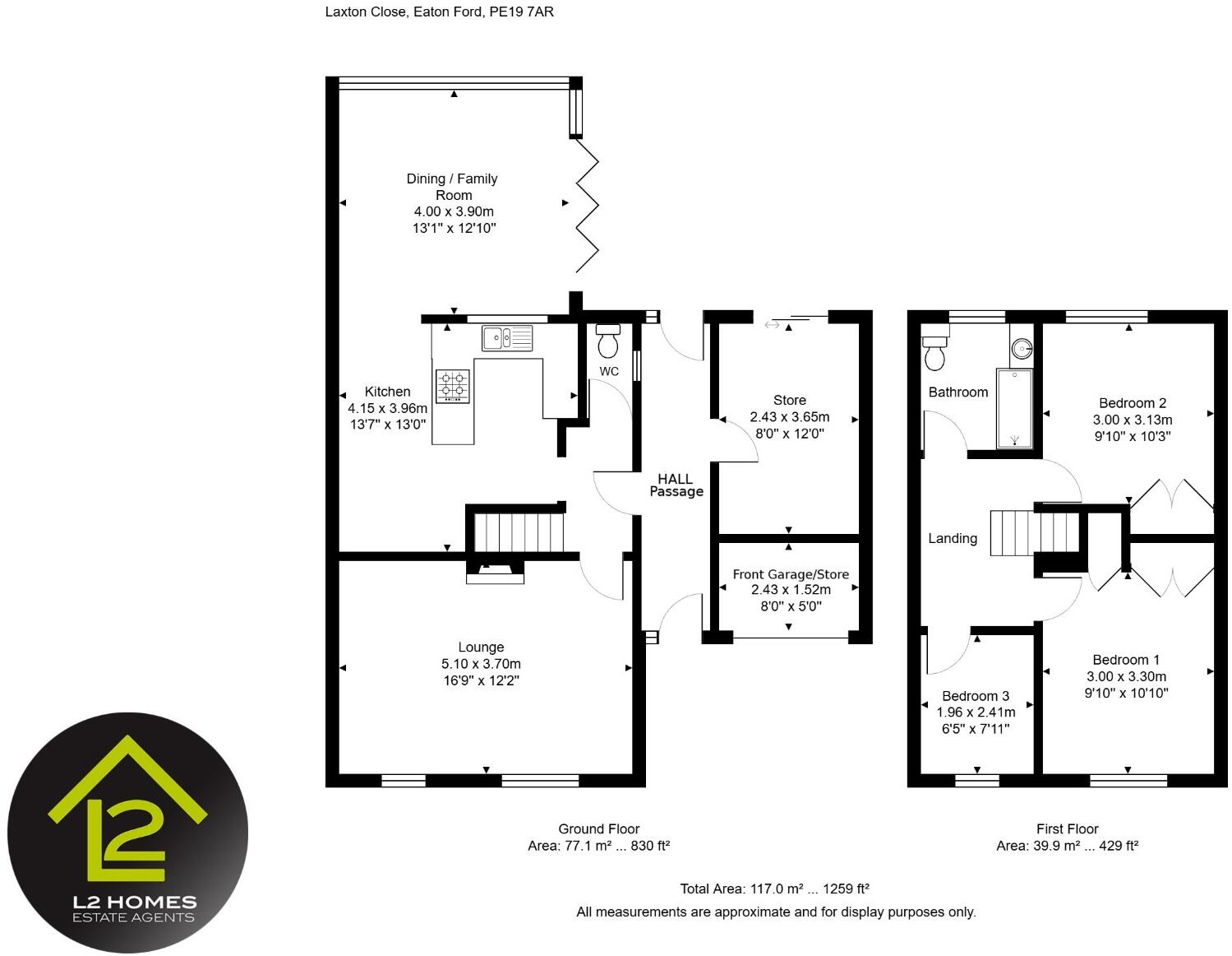 Laxton Close, Eaton Ford, St. Neots, Cambridgeshire, PE19 floorplan