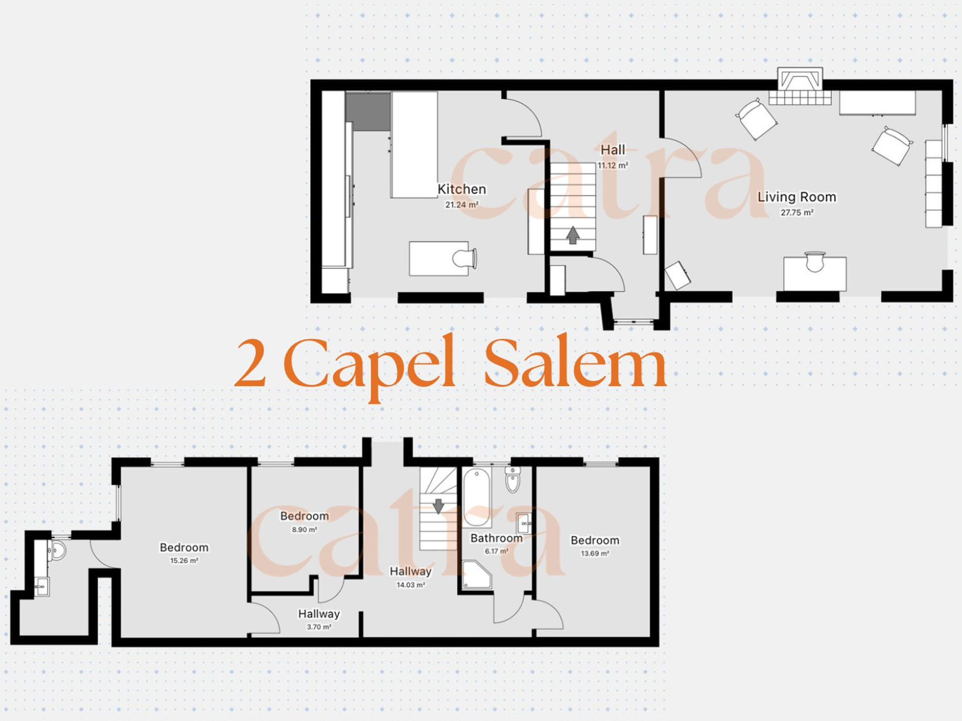 2 Tai Capel Salem, Llanllechid floorplan