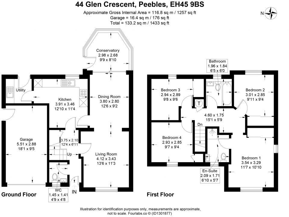 44 Glen Crescent, Peebles, EH45 9BS floorplan