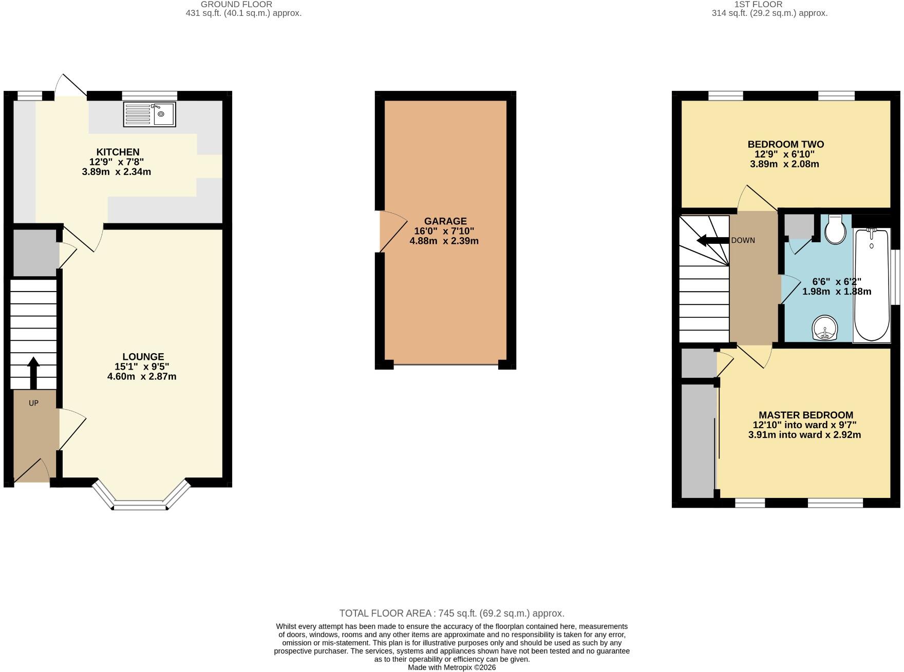 Townhill Park! Chain Free! Garage With Mains Power! Potential To Improve! floorplan