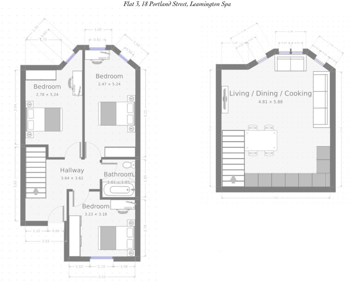 Flat 3 18 Portland Street, Leamington Spa floorplan