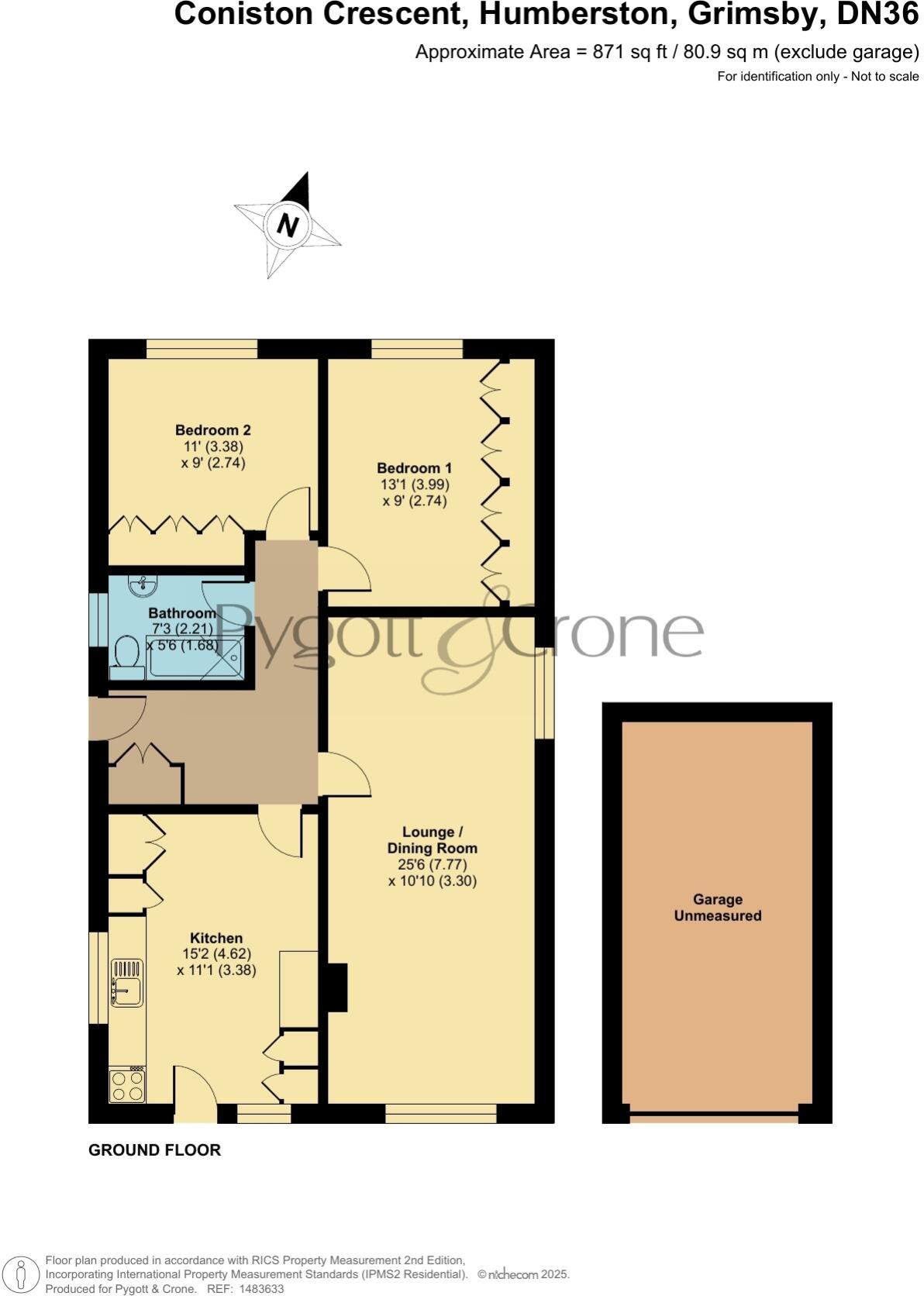Coniston Crescent, Humberston floorplan