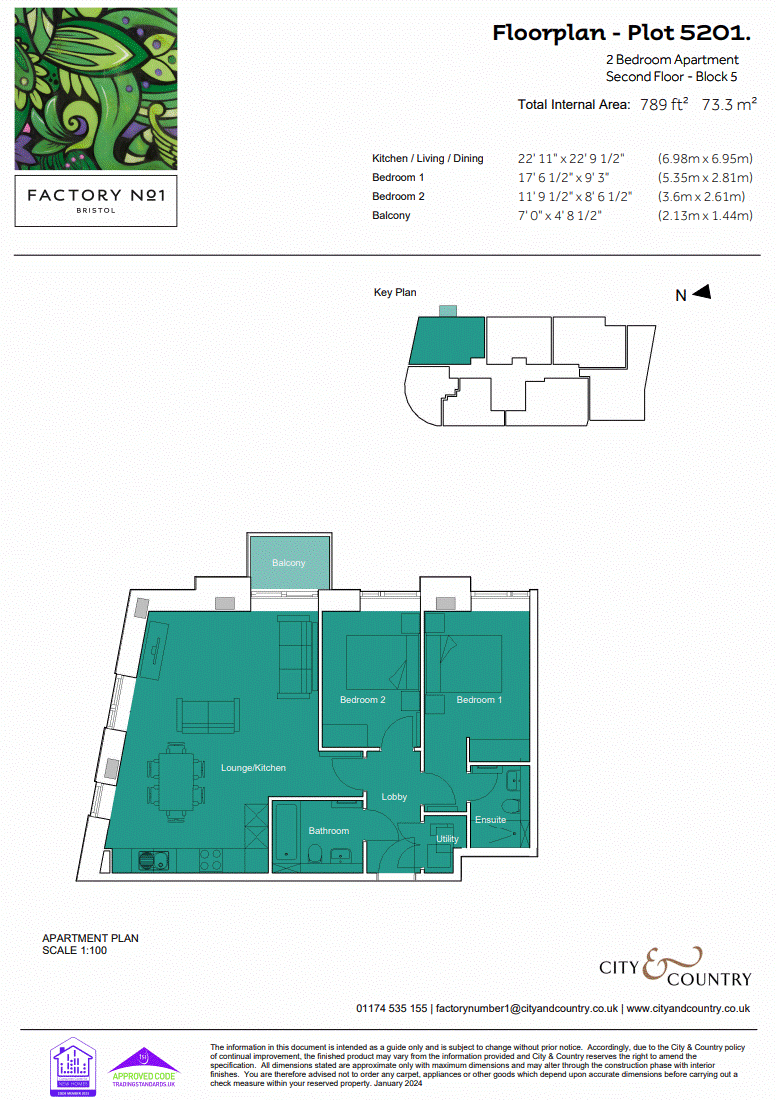 5201 Watkins House, Factory No.1, East Street, Bedminster, Bristol, BS3 floorplan