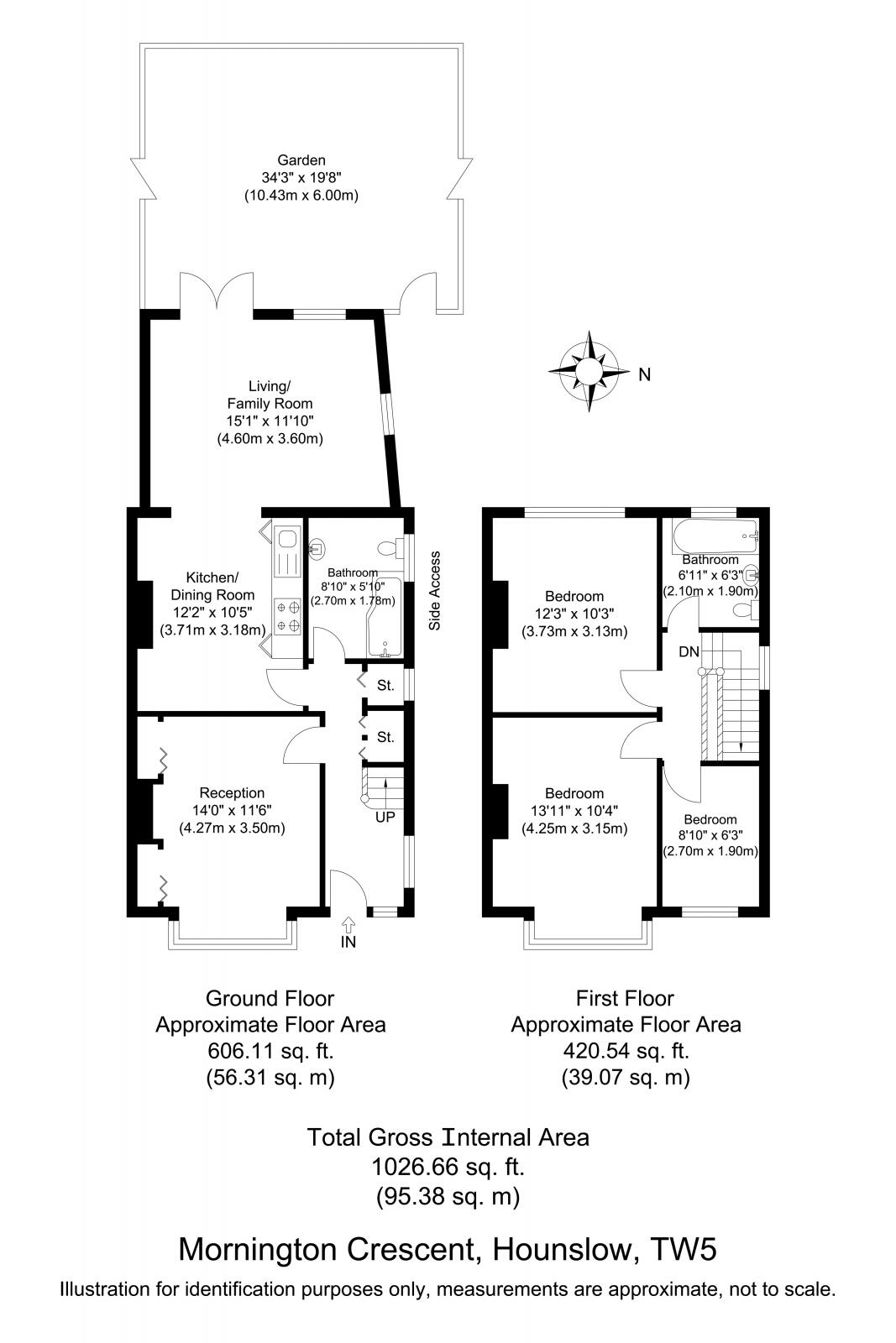 Mornington Crescent, Hounslow, TW5 9SS floorplan