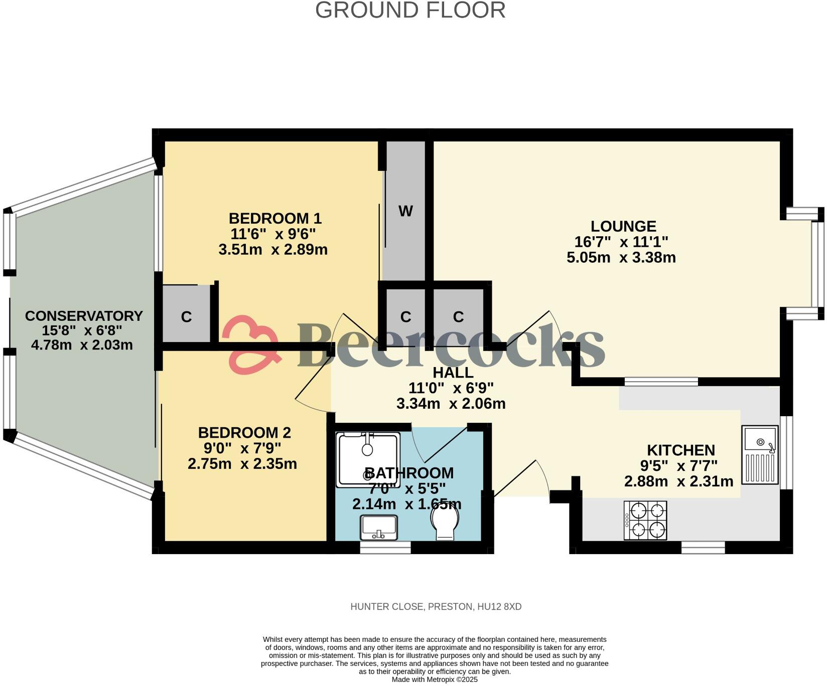 1, Hunter Close, Preston, Hull,  HU12 8XD floorplan