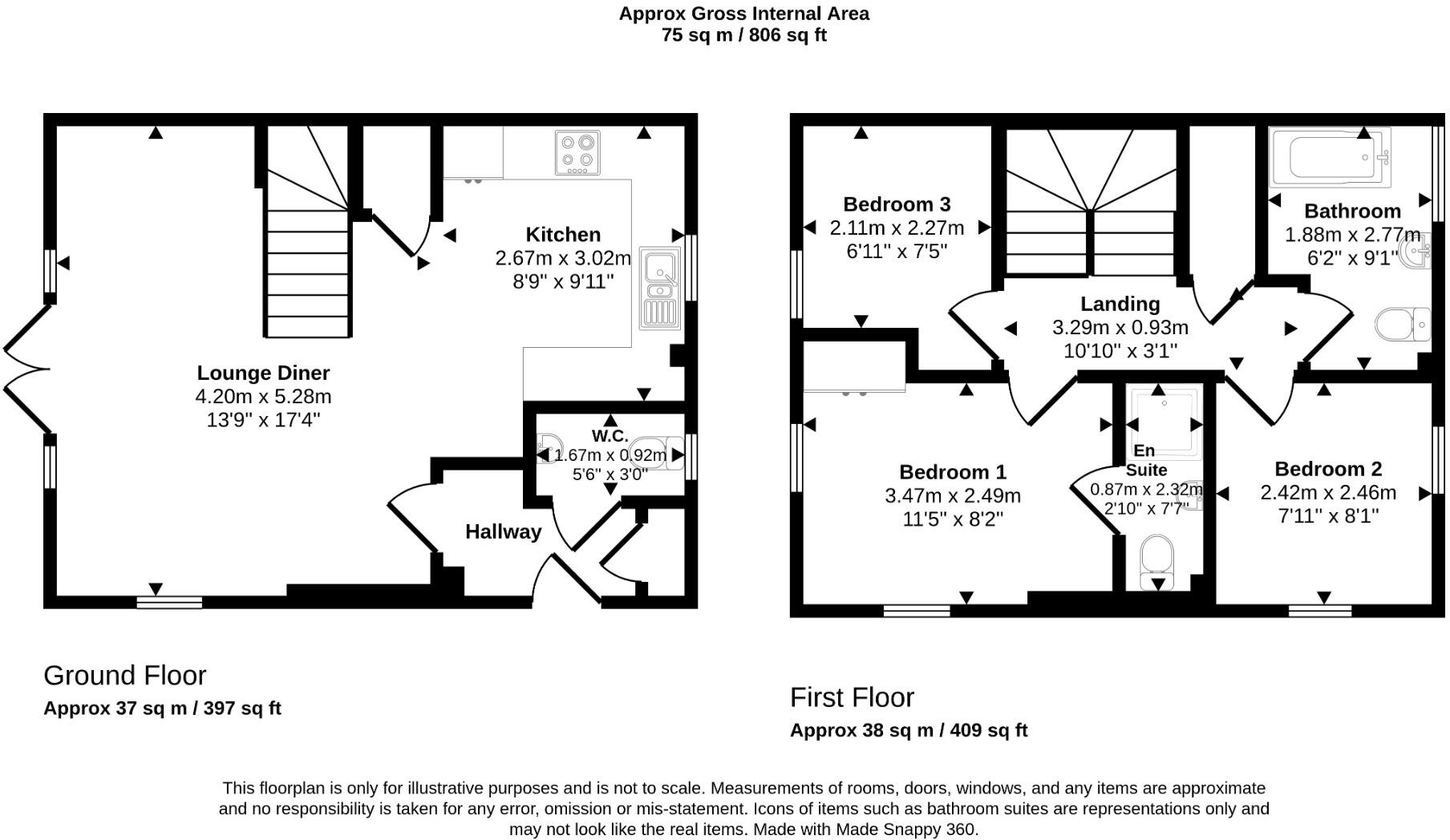 13 Rhodfa Tegid, St. Asaph, Denbighshire, LL17 0EQ floorplan