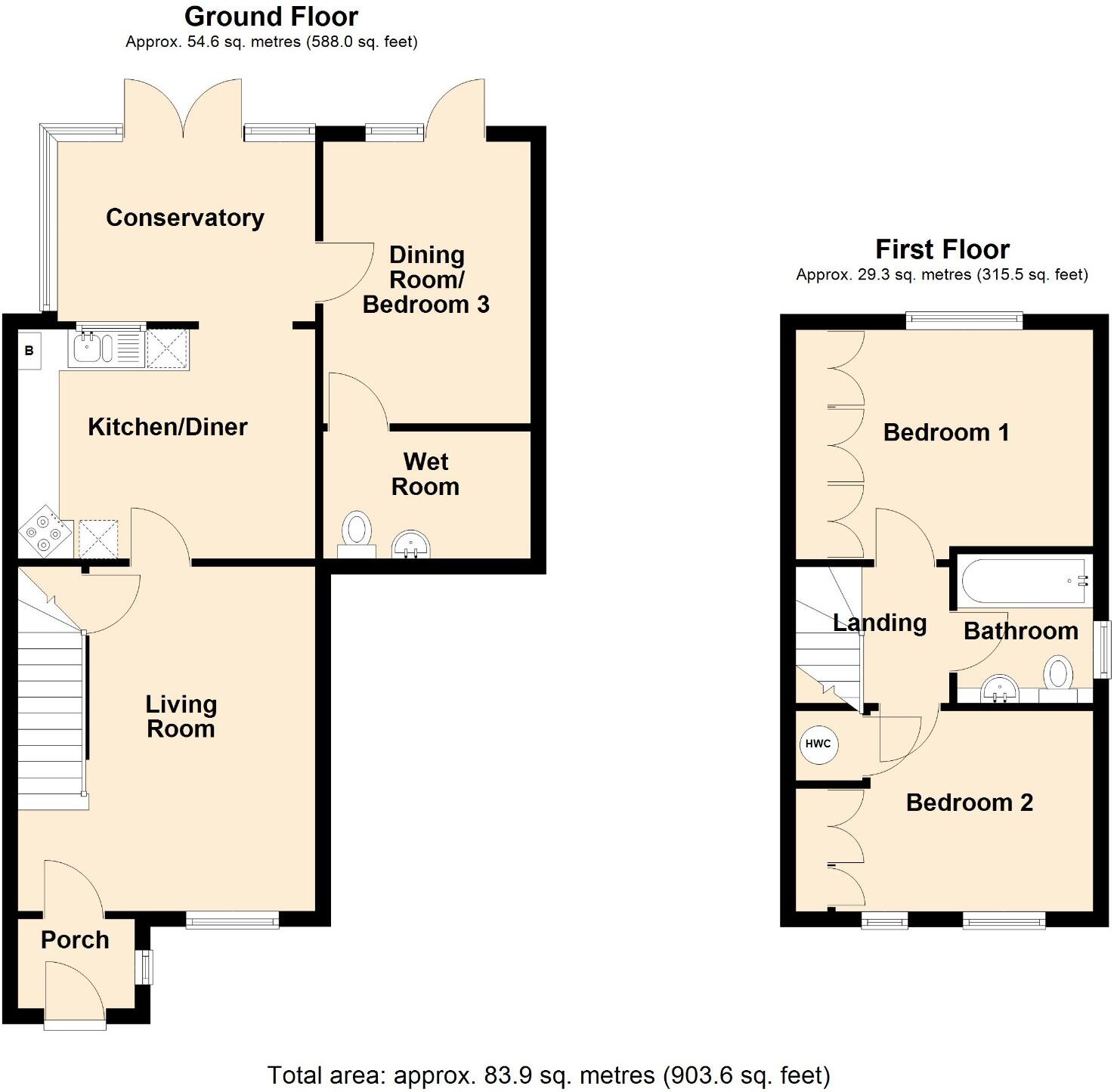 Worsted Close, Trowbridge floorplan