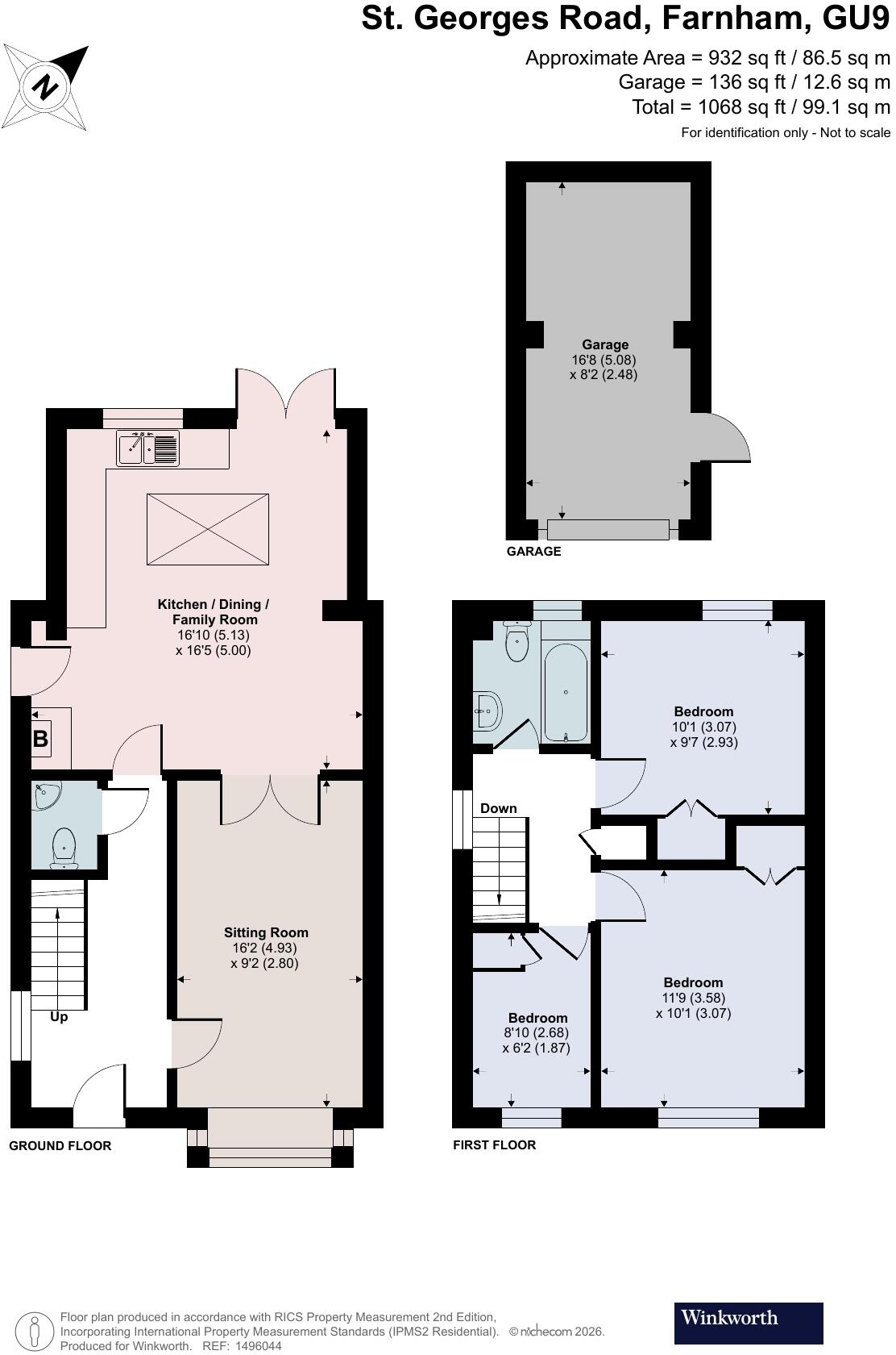 St. Georges Road, Farnham, Surrey, GU9 floorplan