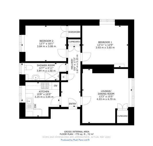Flat 0/2,17 Glenspean Street, Glasgow, Glasgow City floorplan