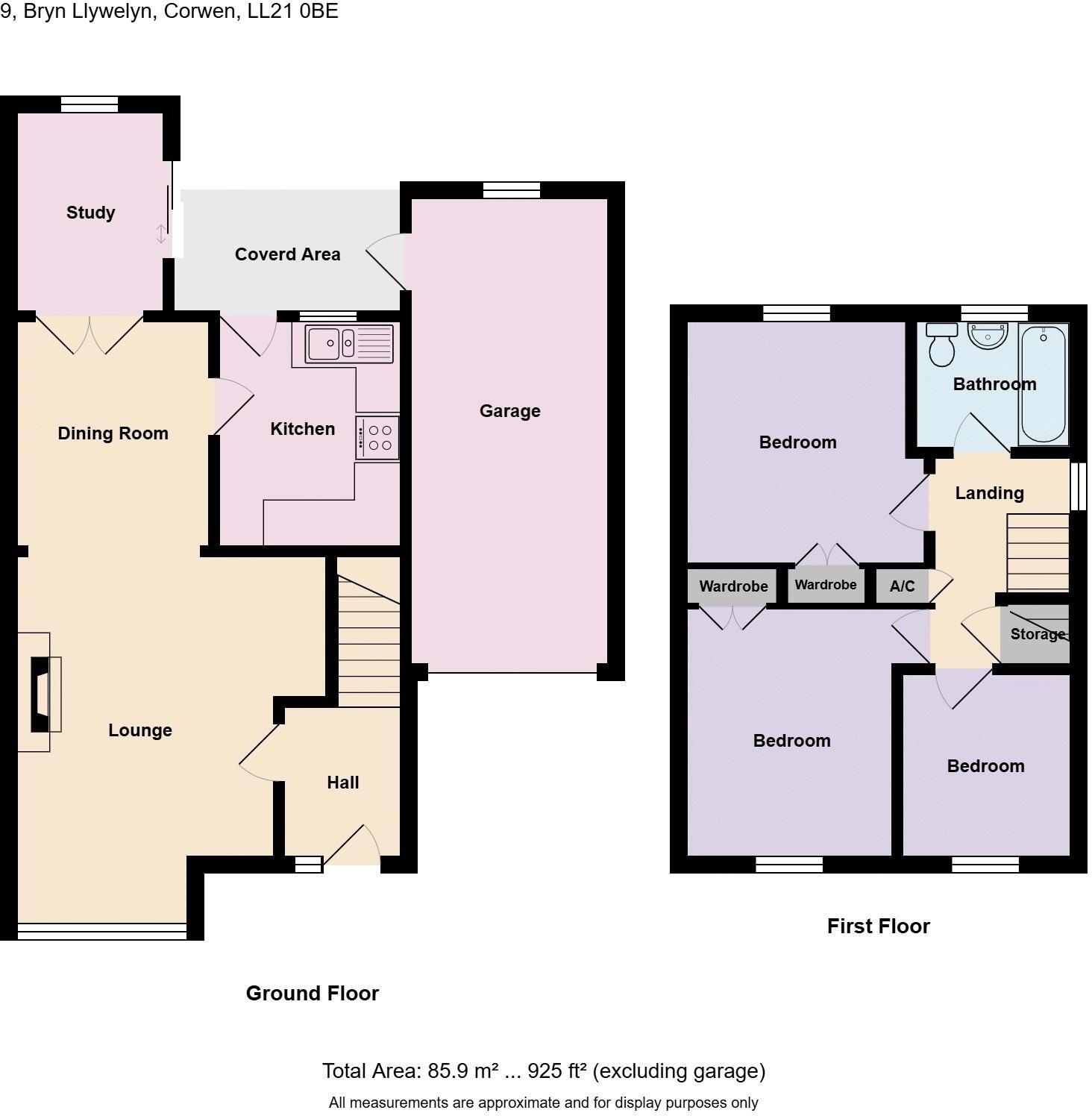 Bryn Llywelyn, Corwen floorplan