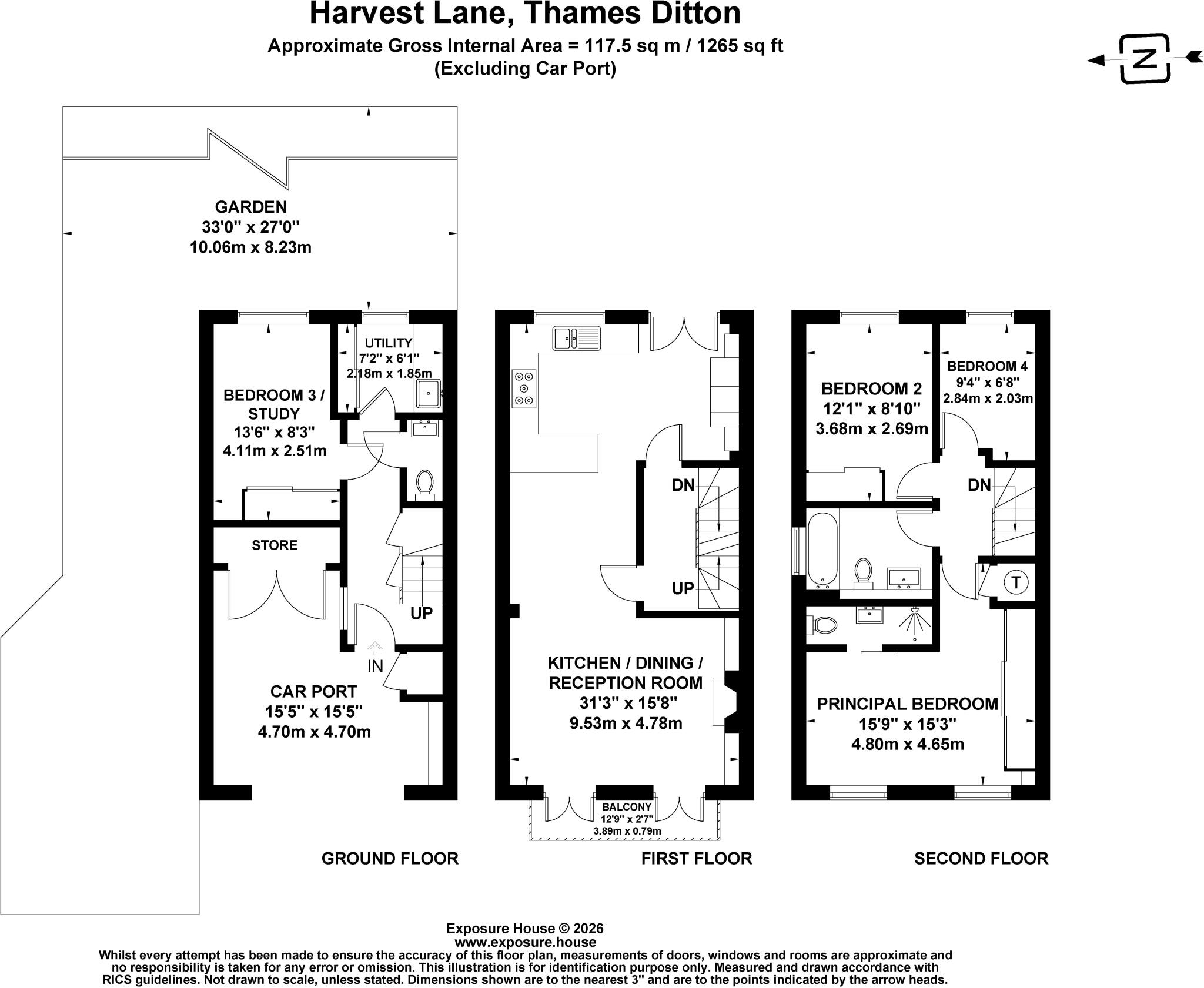 Harvest Lane, Thames Ditton, Surrey, KT7 floorplan