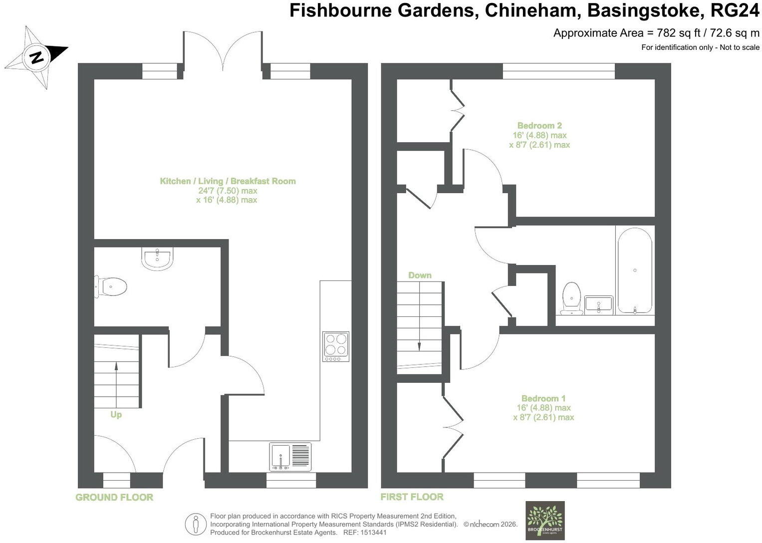 Fishbourne Gardens, Chineham RG24 8BS floorplan
