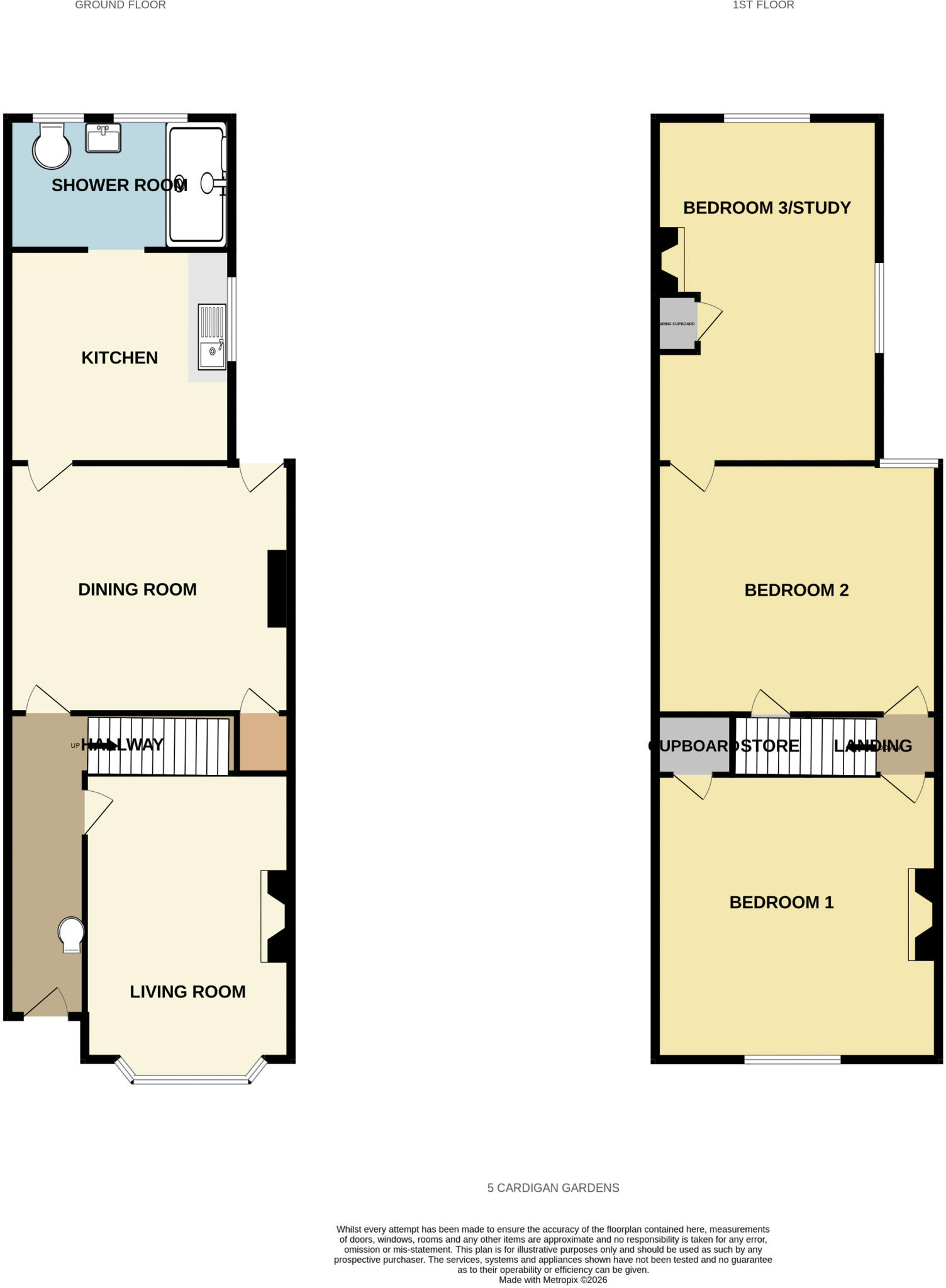 Cardigan Gardens, Reading, Berkshire, RG1 floorplan