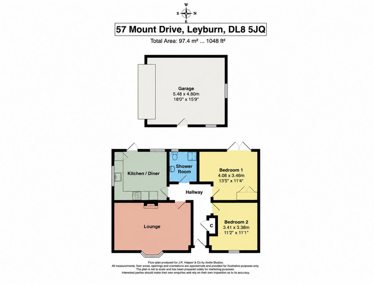 57, Mount Drive, Leyburn, DL8 5 floorplan