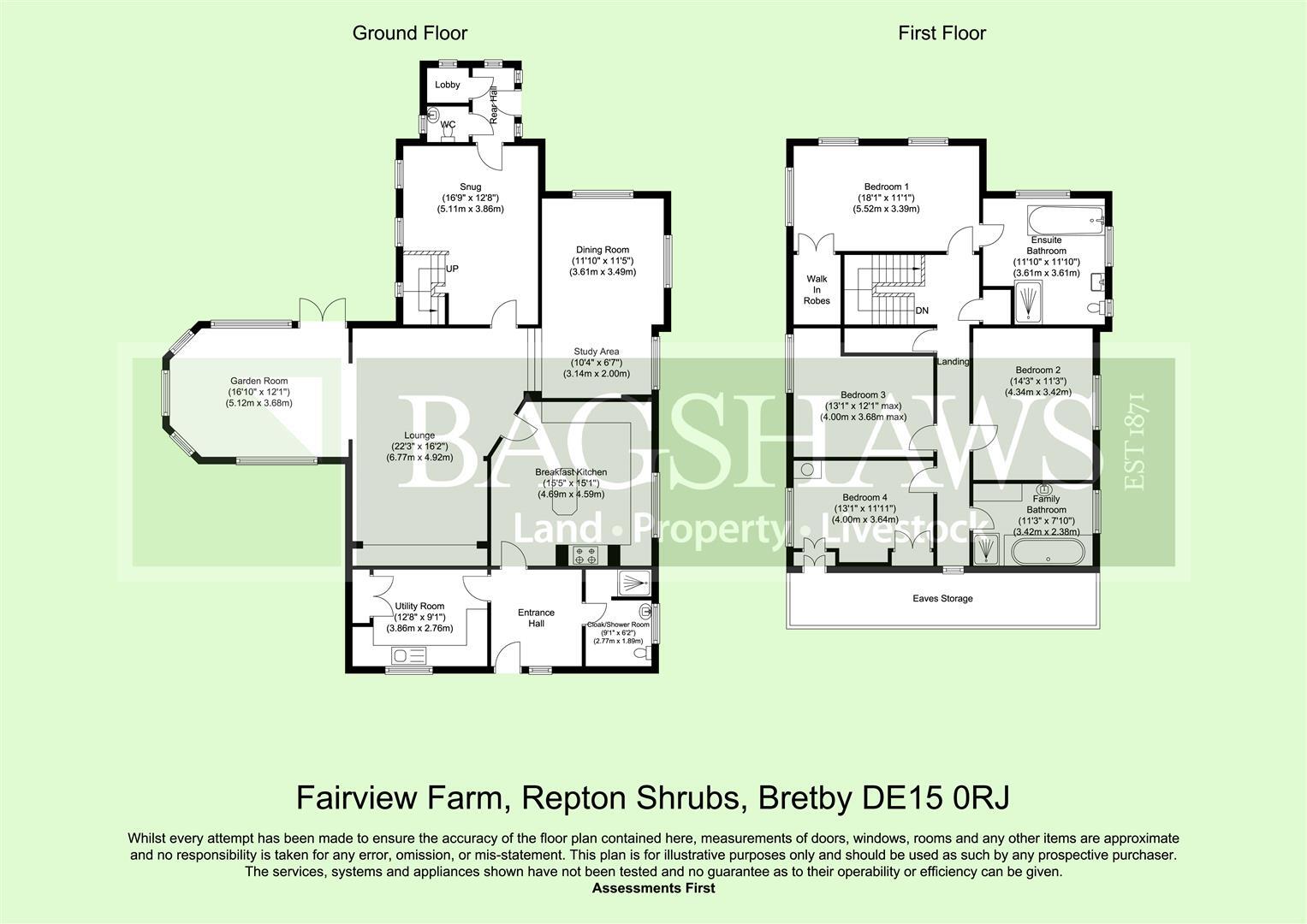 Fairview Farm, Repton Shrubs floorplan