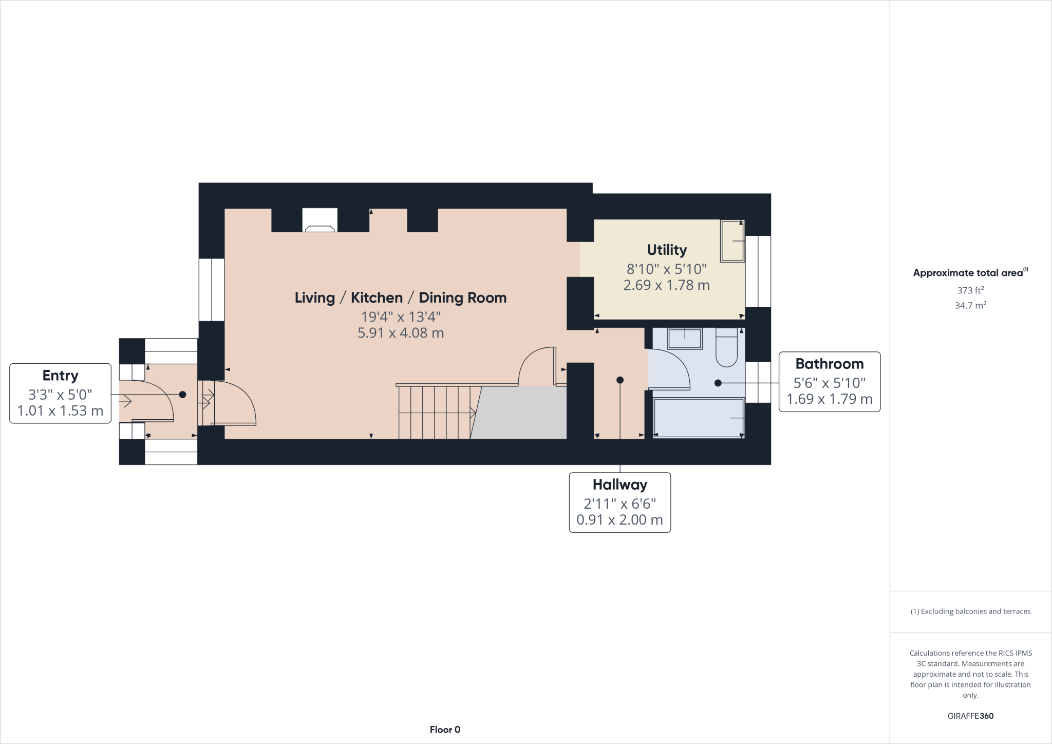 1, Belle Vue, Holsworthy, Devon floorplan