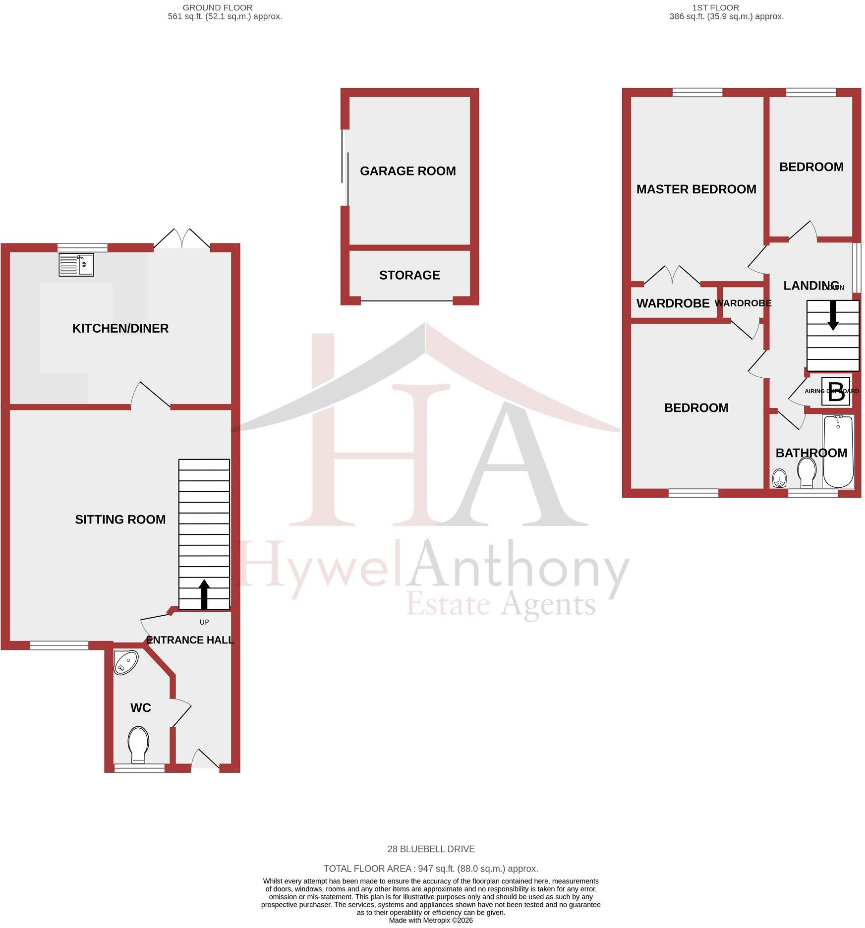 Bluebell Drive, Llanharan, Pontyclun, Rhondda Cynon Taff. CF72 9UN floorplan