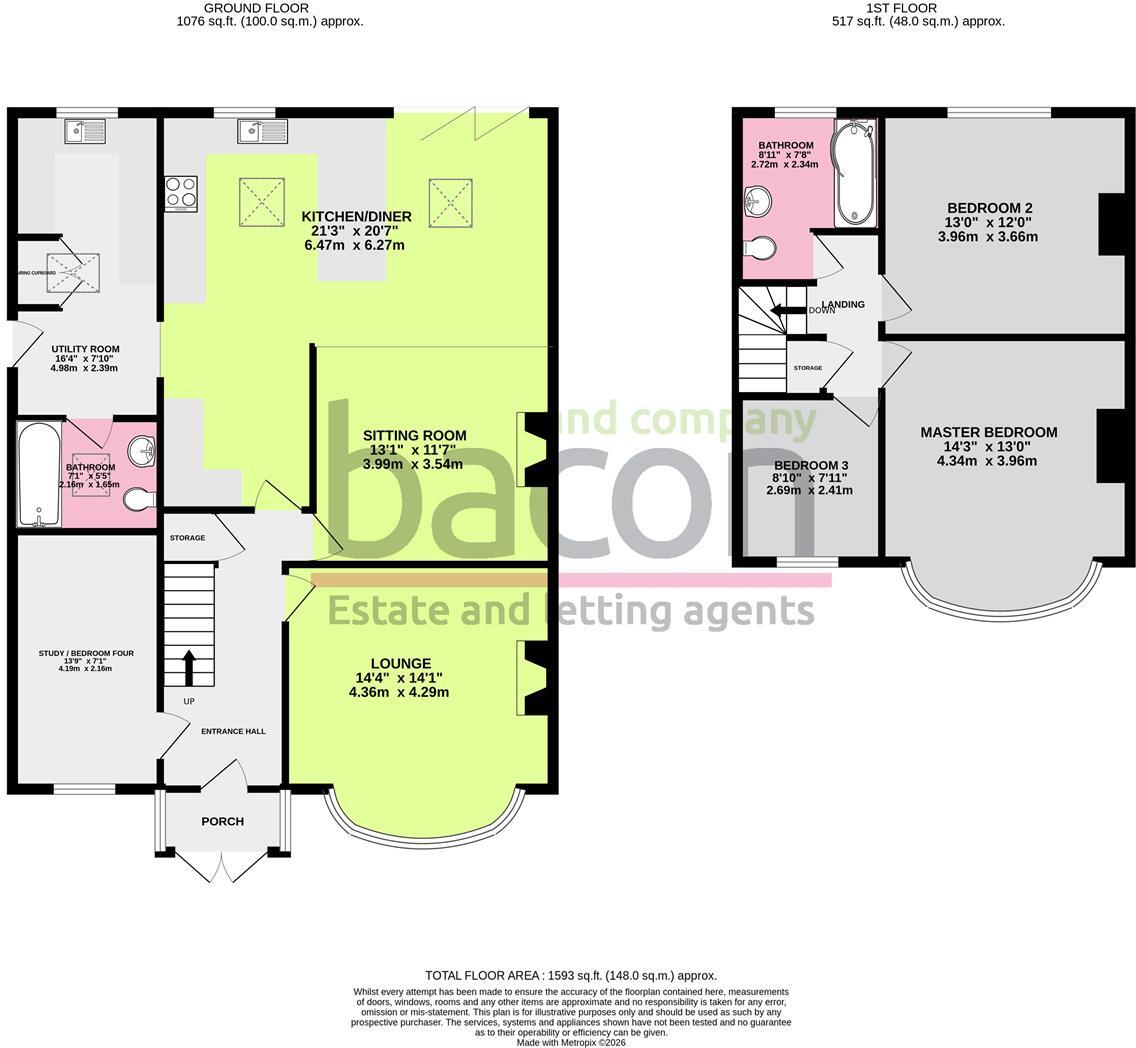 Beaumont Road, Broadwater, Worthing, West Sussex, BN14 8HF floorplan
