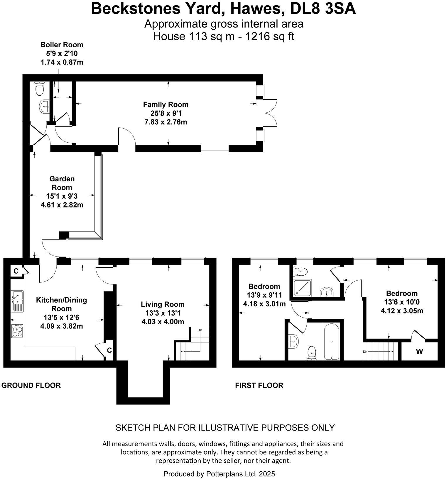 Beckstones, Gayle, Hawes, DL8 3SA floorplan