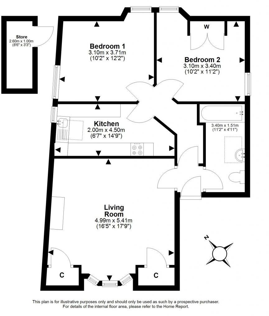 138/7 Newhaven Road, Edinburgh, EH6 4NR floorplan
