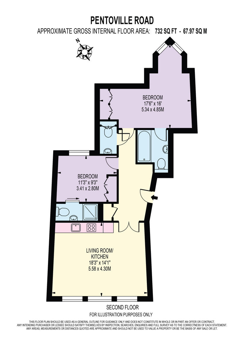 Pentagon Apartments, Pentonville Road, London, N1 9 floorplan