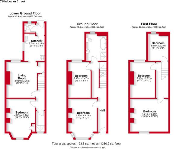 76 Leicester Street, Leamington Spa, Warwickshire, CV32 floorplan