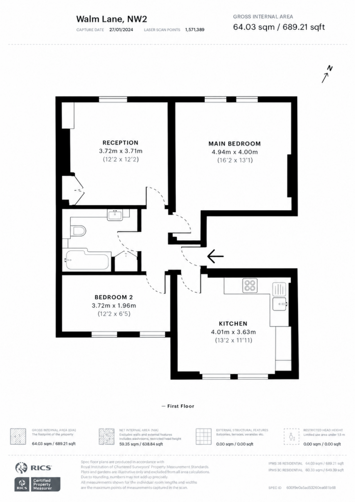 First Floor Flat, Walm Lane, Brent, London floorplan