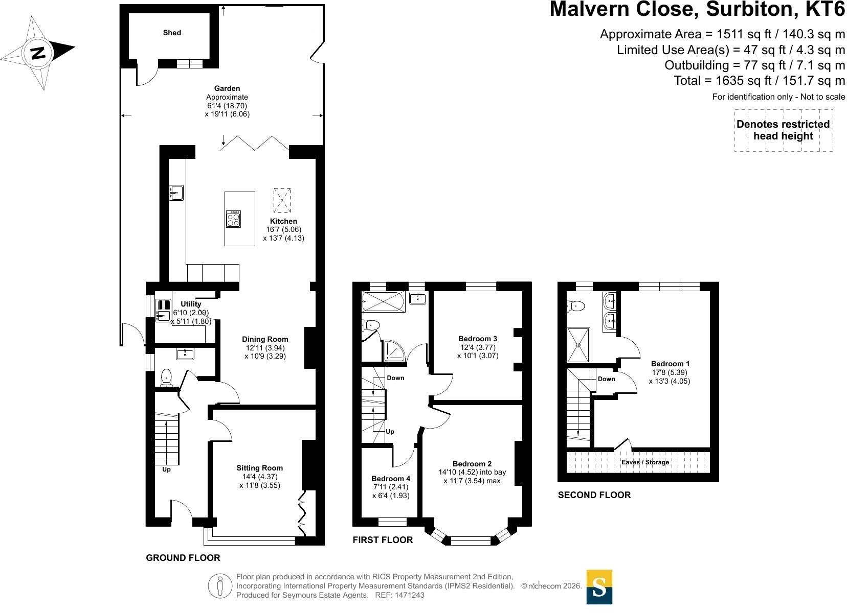 Malvern Close, Surbiton, KT6 floorplan