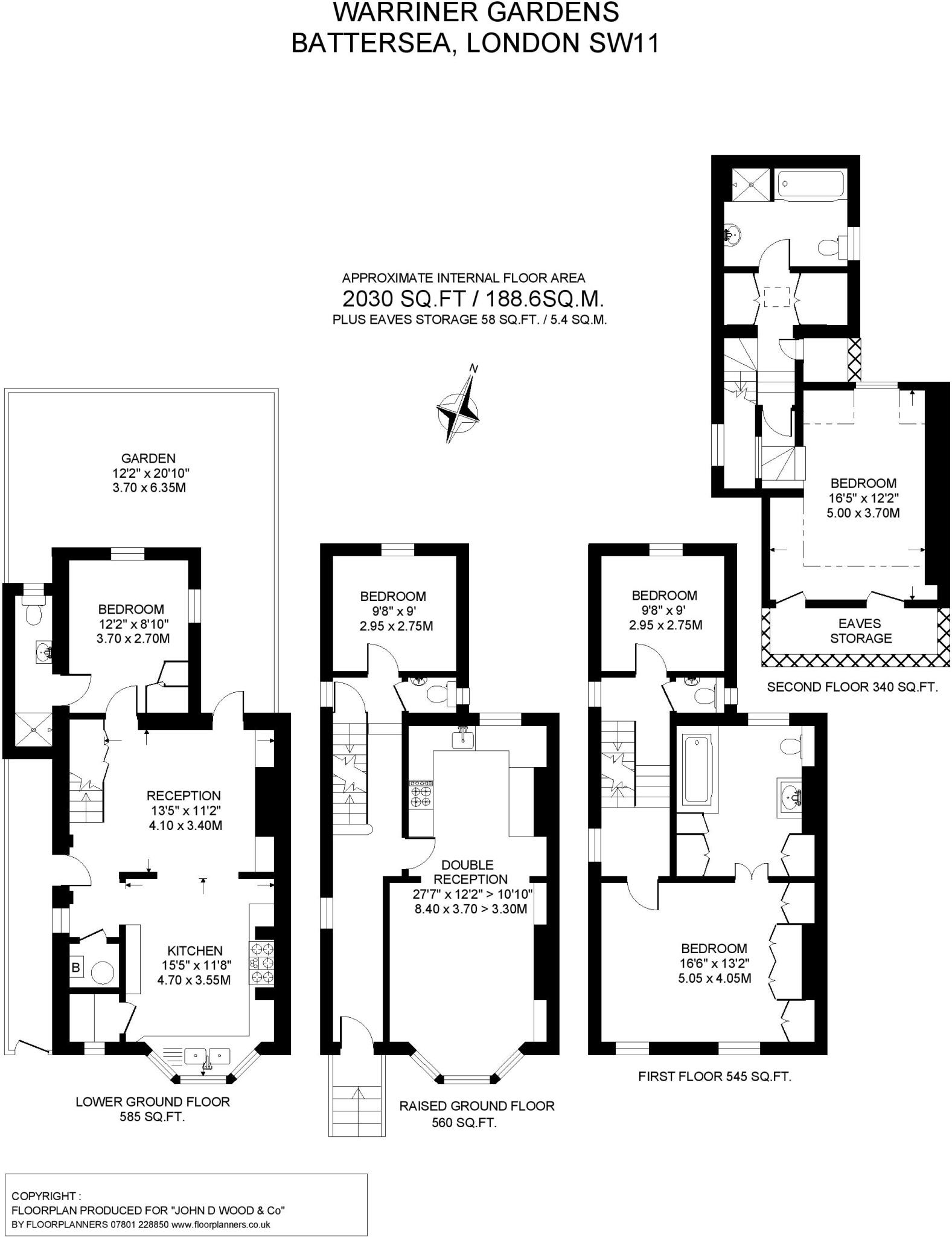 Warriner Gardens, London, SW11 floorplan